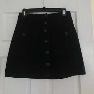 F21 Black Button Jean Skirt